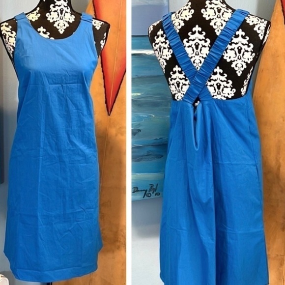 NWT, MNG, (FIRM PRICE),Gorgeous Blue, Cross-Back Easy Dress,Simply Timeless, L - Picture 1 of 15